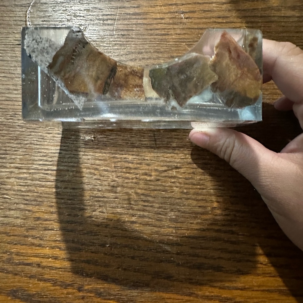 Unique Resin Block with Embedded Stones